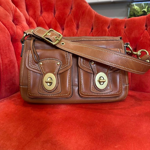 Coach Handbags - Vintage early 2000s COACH LEGACY 65th Anniversary Turn Lock Brown Leather F12868